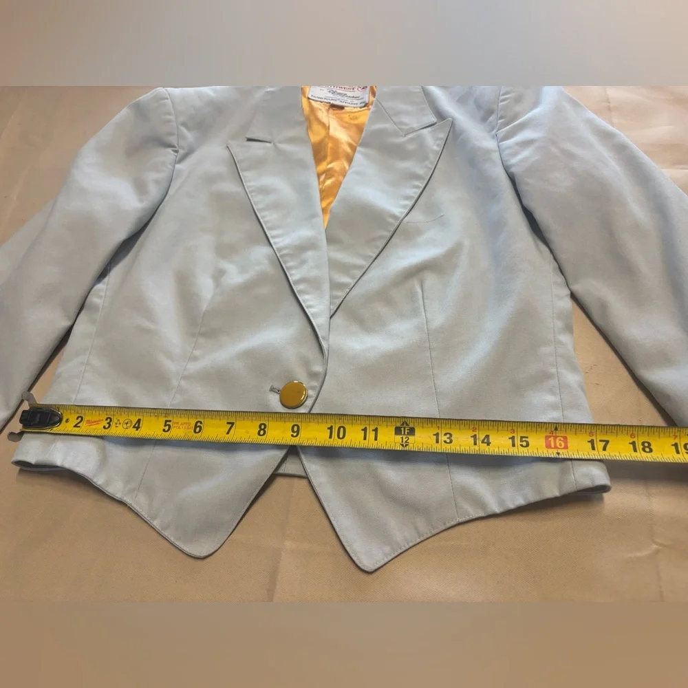 Vintage Northwest Airlines Stewardess Jacket‎ Sz 6R Disney Gray Gold
